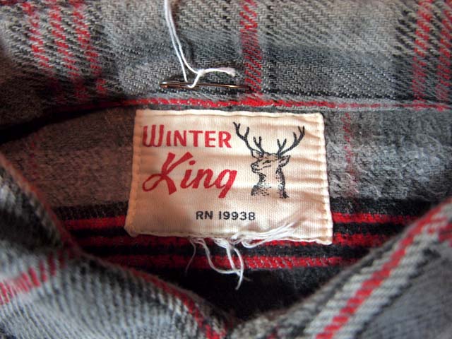 1960s【WINTER KING】ヘビーネルシャツ 実寸Sサイズ - 古着屋HamburgCafe