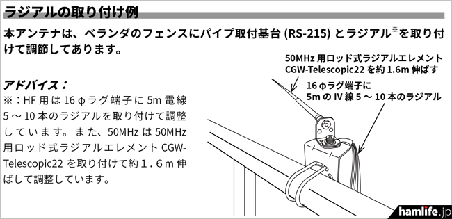 ベランダなどのフェンスに簡単設置＞コメット、3.5～50MHz帯に対応した