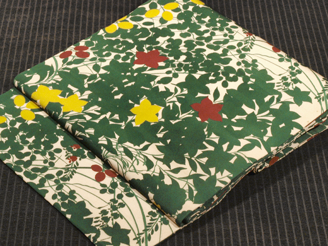 帯のアトリエ花邑 hanamura 銀座 「秋草文様 型染め 名古屋帯」