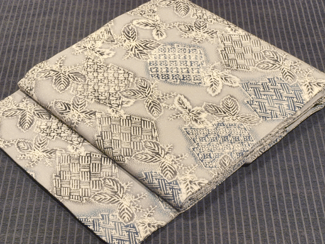 帯のアトリエ花邑 hanamura 銀座 「松皮菱に桐の花文様 型染め 名古屋帯」