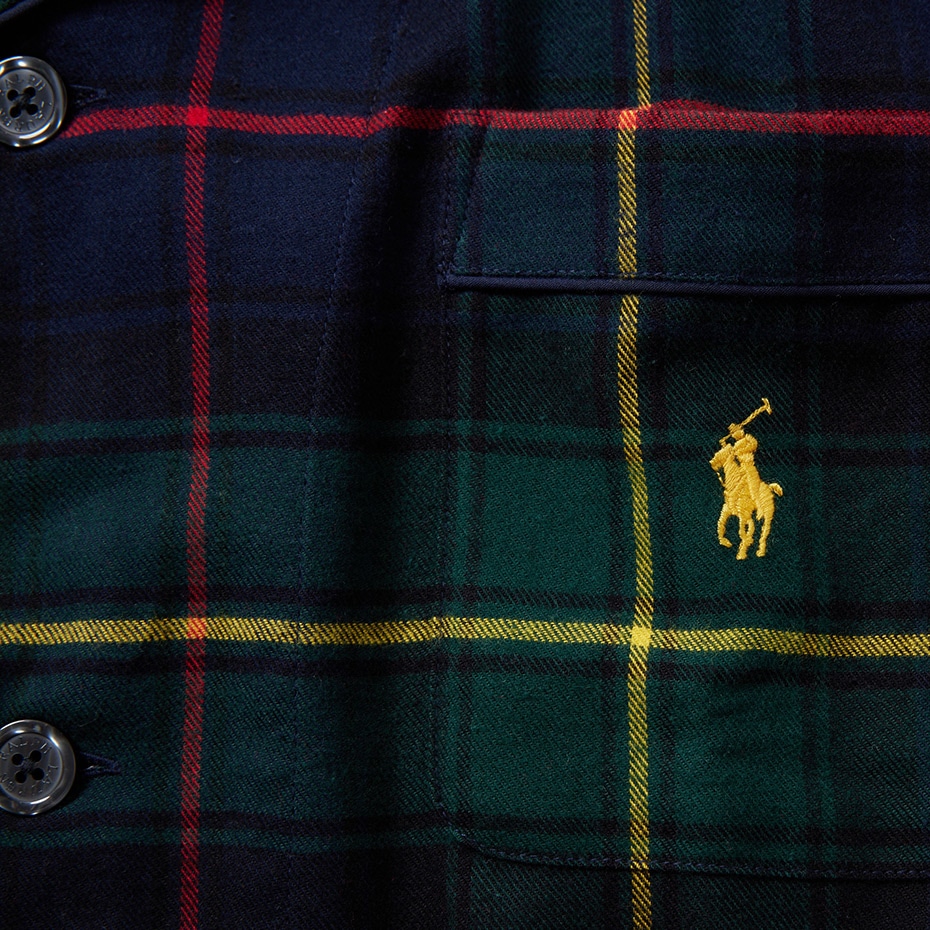 フランネルパジャマ ポロタータンチェック グリーン | ポロ ラルフ