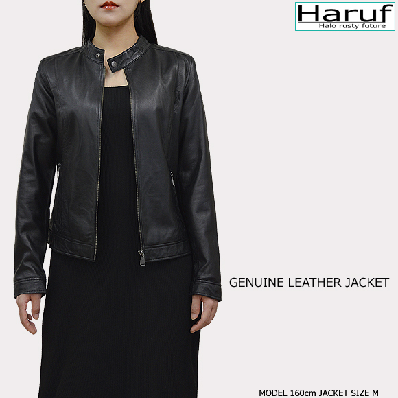 ライダースジャケット レディース 本革 シングルライダース ラムレザー