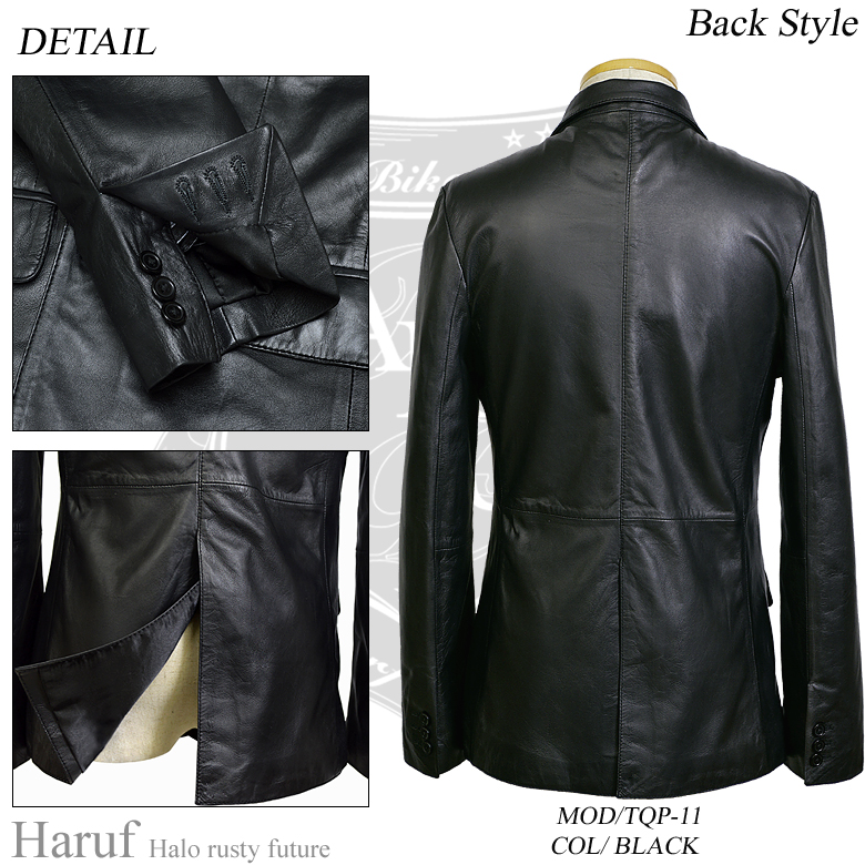 2つボタン テーラードジャケット レザージャケット 革ジャン メンズ 本