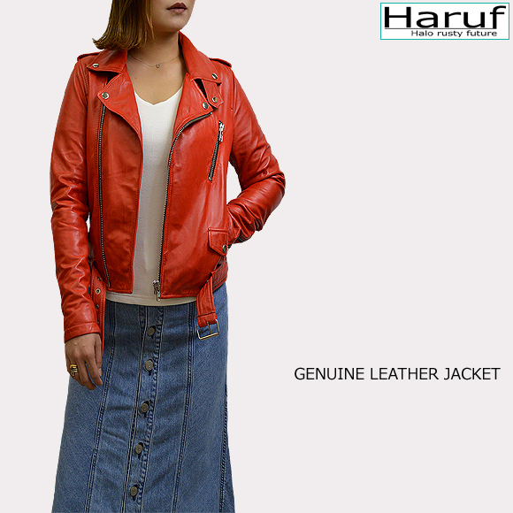 レザージャケット ライダースジャケット 革ジャン レディース 本革