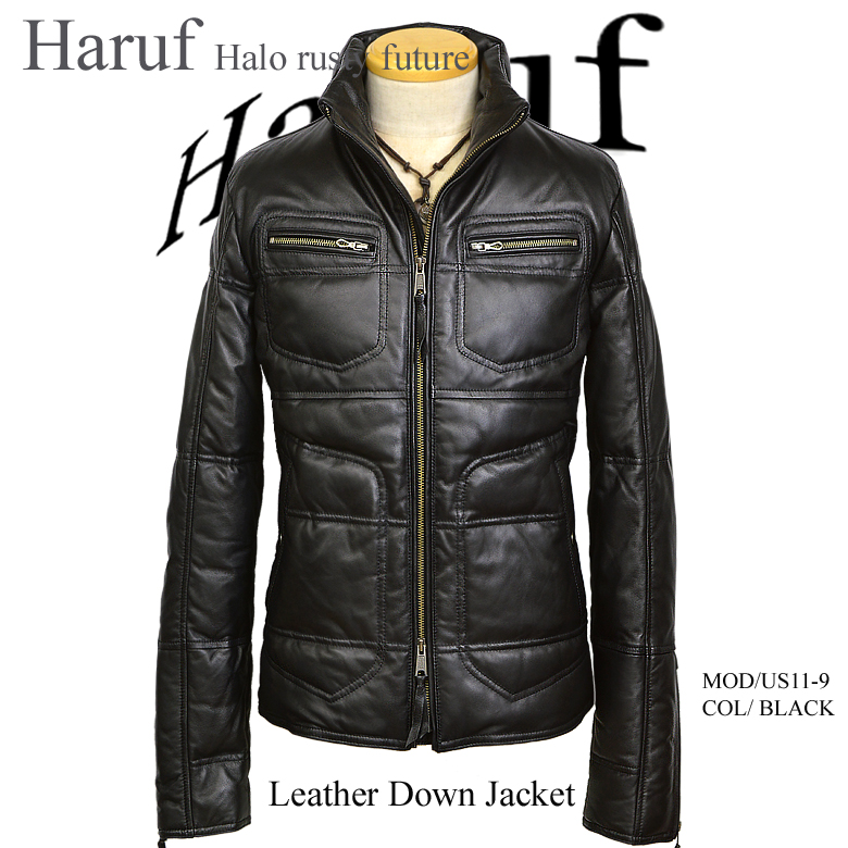 本革 レザージャケット ダウンジャケット メンズ 革ジャン ライダース