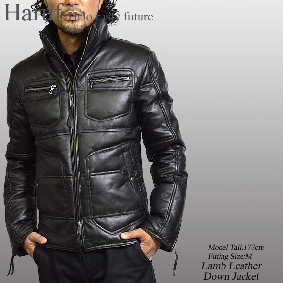 本革 レザージャケット ダウンジャケット メンズ 革ジャン ライダース