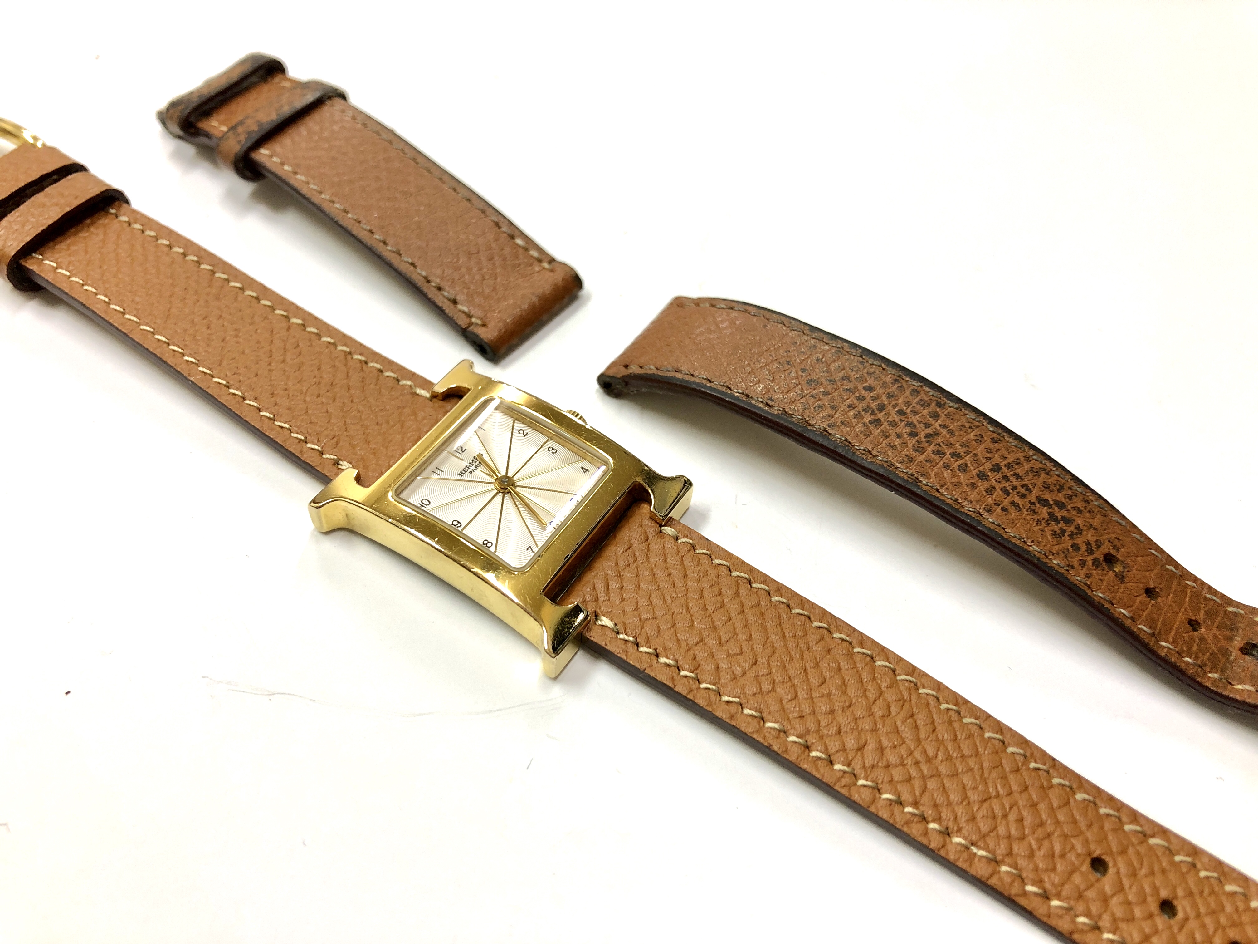 エルメス「Hウォッチ（HH1.201）」純正似革ベルトへの交換 | 松江市の
