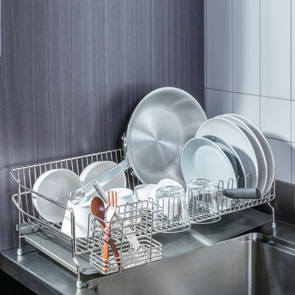 ハートマークショップ】ステンレス 水切りかご 30cm カトラリー