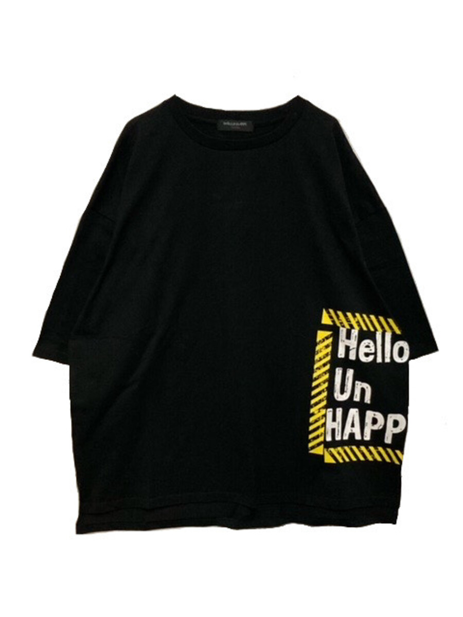 Hello,UnHAPPY. サイドプリントワイドTシャツ/HELLCATPUNKS