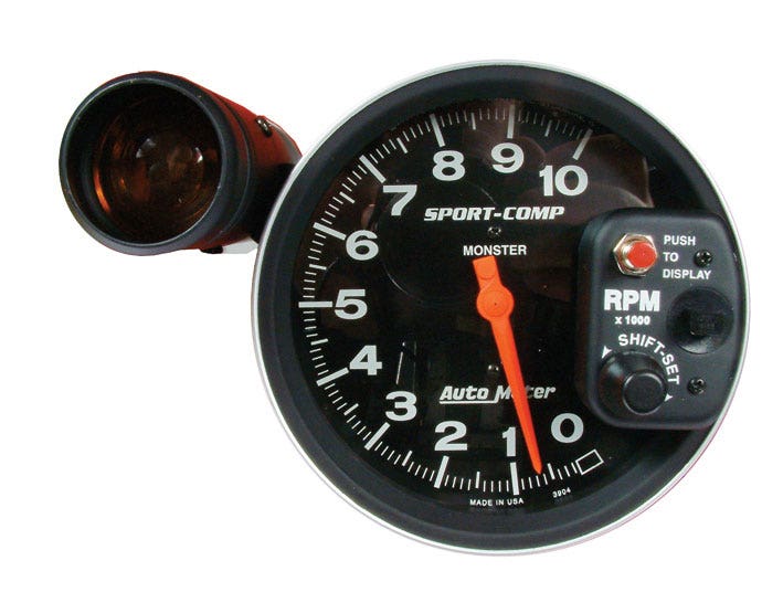 Autometer Sport Comp Monster Tachometer 10K RPM 5 Inch with Shift