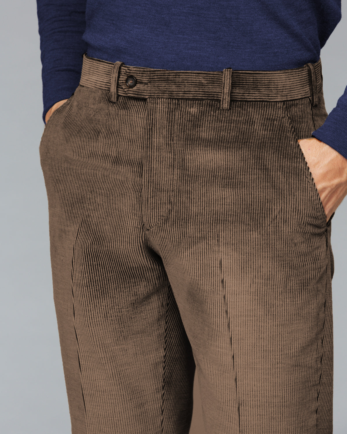 8 Wale Corduroy Sport Trouser, Chocolate Brown – Hertling USA