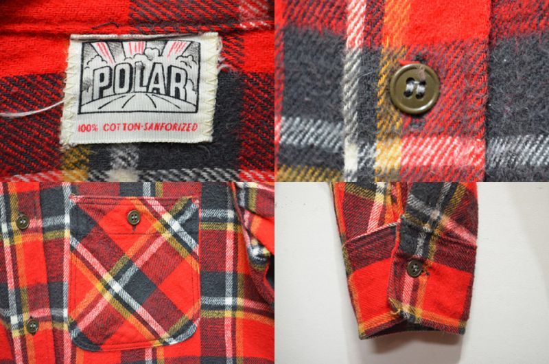 60's POLAR ヘビーネルシャツ - used&vintage box Hi-smile