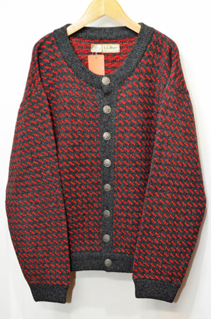 80's L.L.BEAN バーズアイ柄 ウールカーディガン - used&vintage box