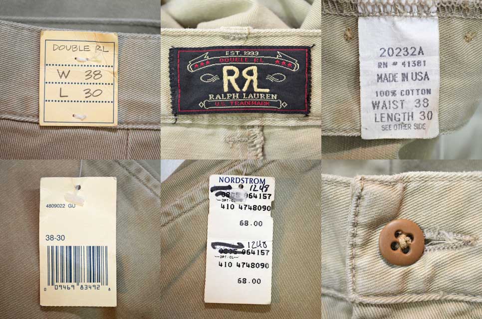 90's RRL チノトラウザー “DEADSTOCK / MADE IN USA” - used&vintage