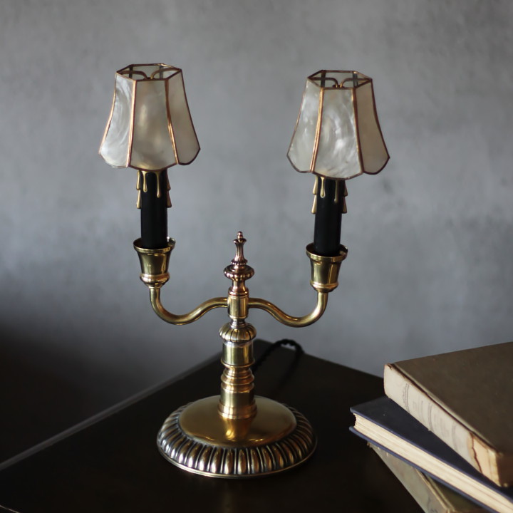 USAヴィンテージ2灯アームキャンドルテーブルライト｜アンティーク