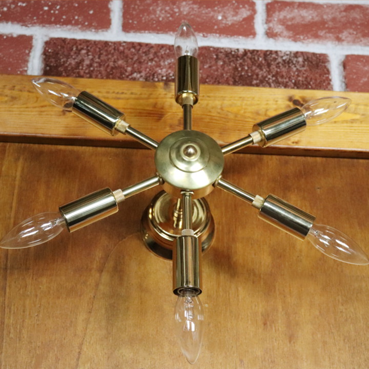 ミッドセンチュリースプートニクランプ6灯ブラケットライト/USA50