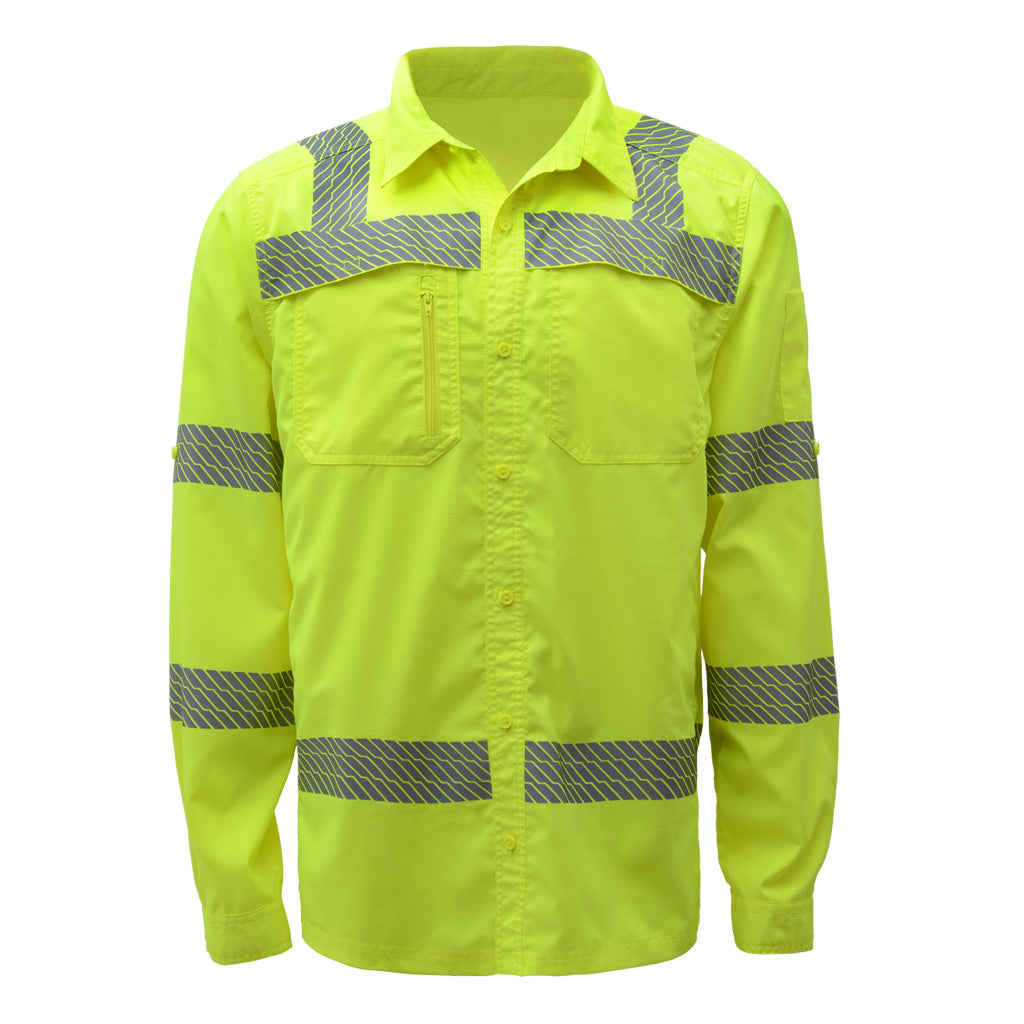 GSS 7505/7506 Button-Down Rip-Stop Class 3 Shirt | Hi-Viz.com
