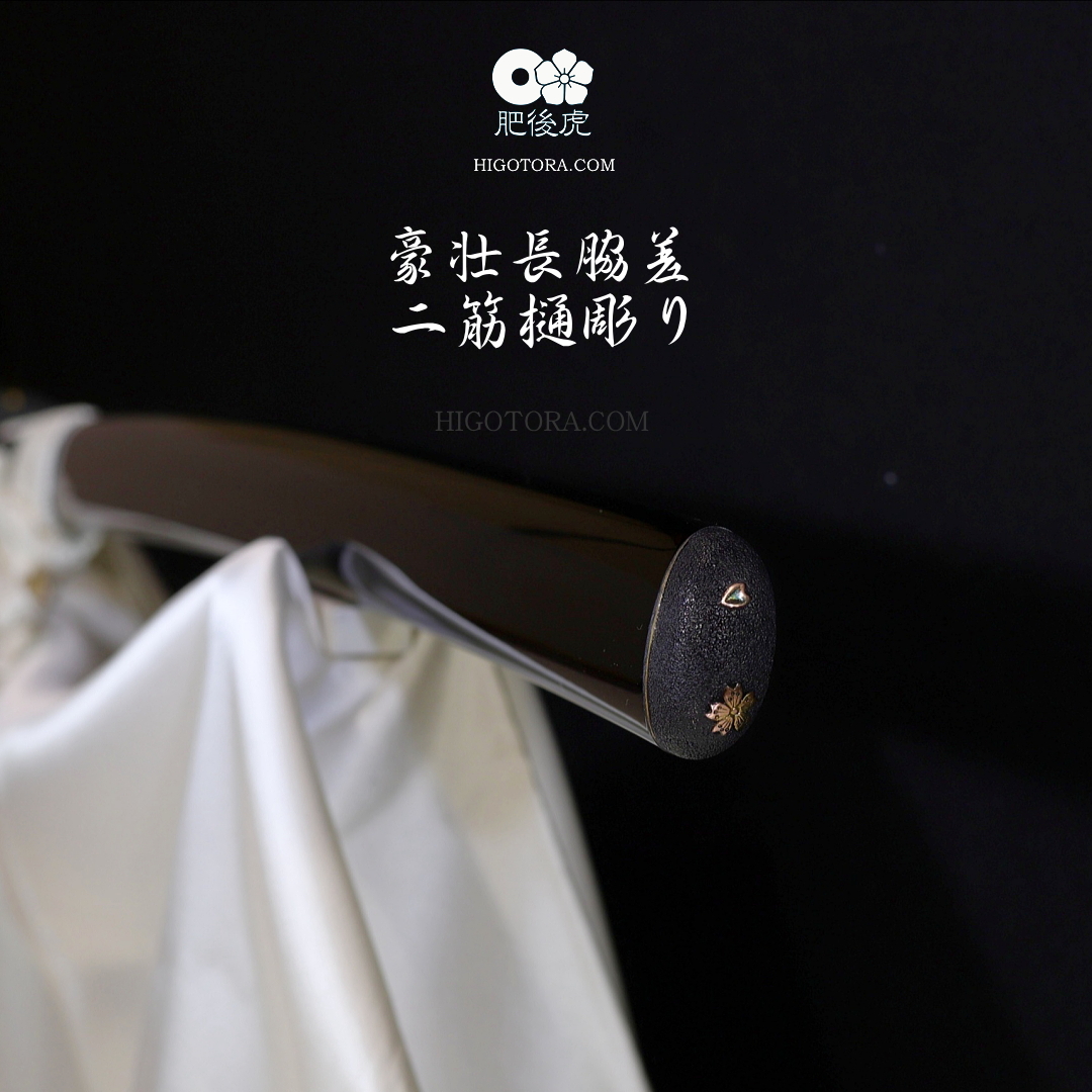 超豪壮二筋樋彫り脇差1尺9寸TTR｜製作事例｜肥後虎-HIGOTORA