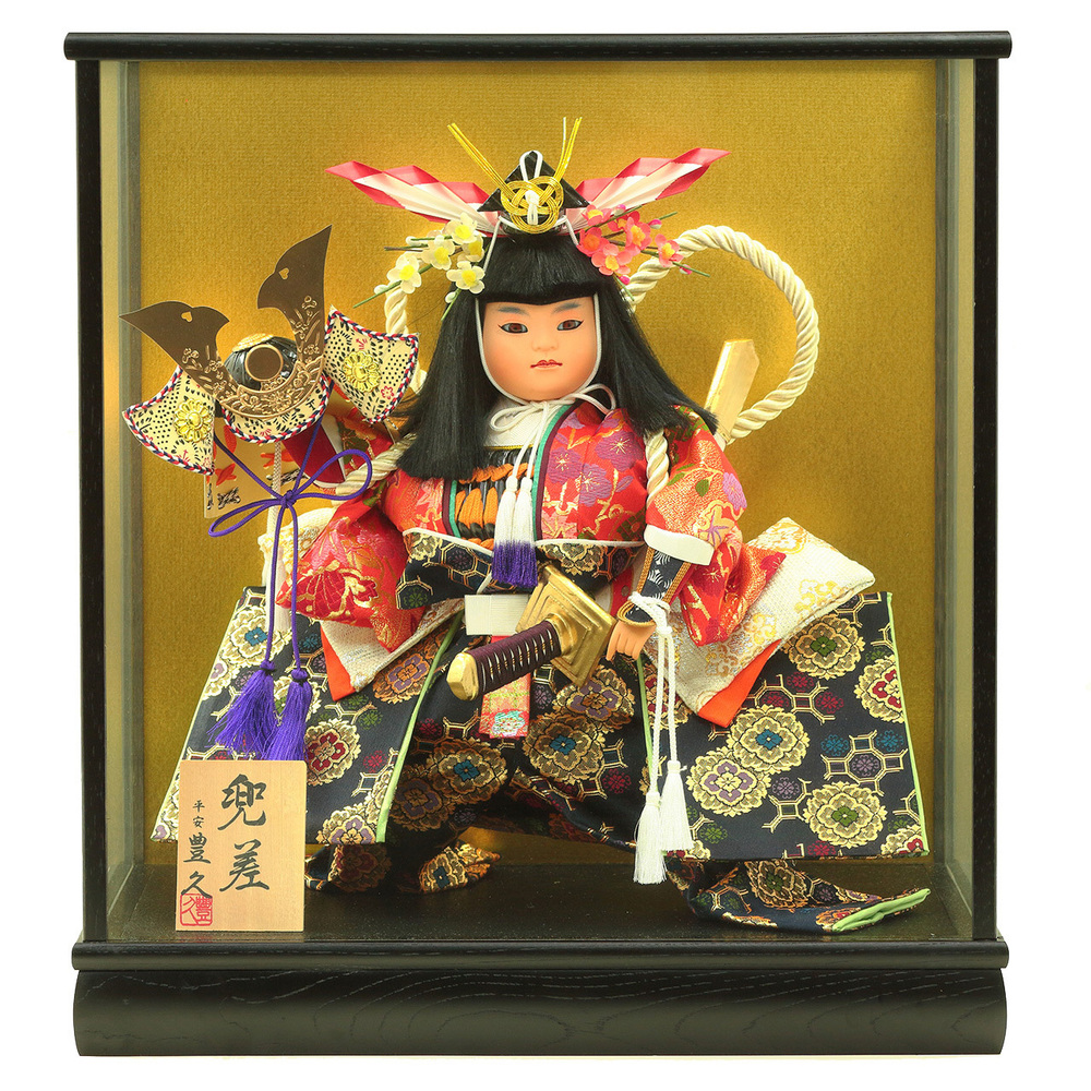 五月舞踊人形ケース飾り【P95303】 お節句のご贈答にも最適！凛々しい
