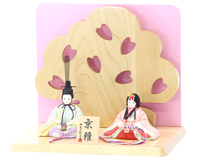 雛人形 木目込み 親王飾り【P82024】一秀作 高級無垢材のコンパクト