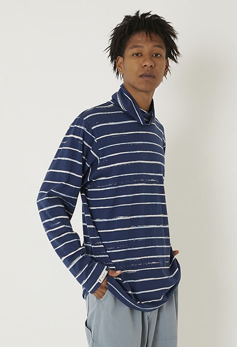 PORTER CLASSIC アーティスト ボーダー タートルネック | PORTER