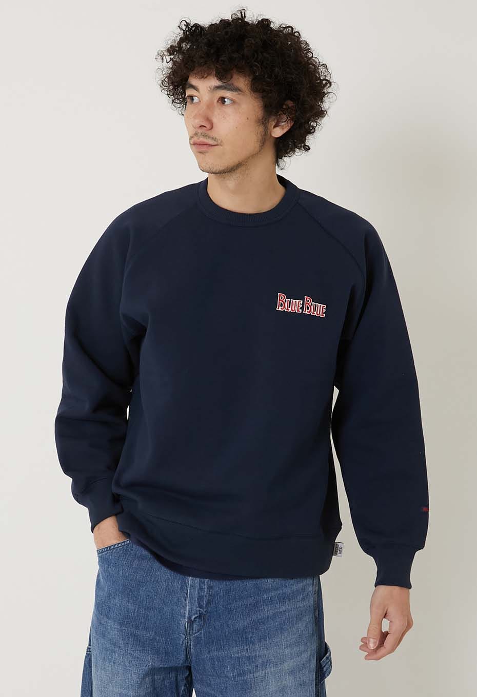 gym master × BLUE BLUE /フリースライニングスウェット クルーネック