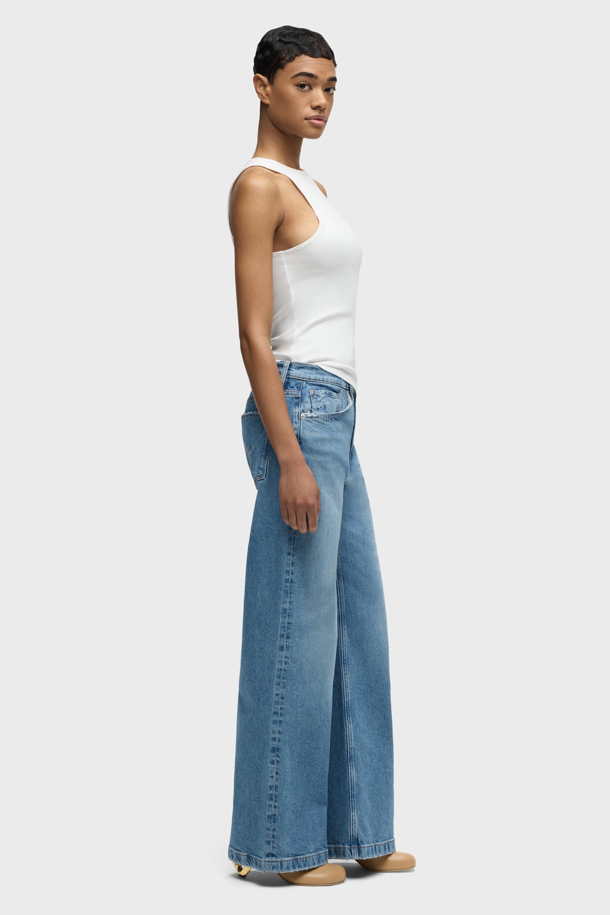 Jodie Loose Fit Wide Leg Jean | Premium Italian Fabric