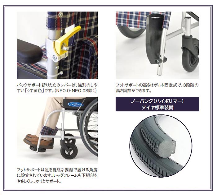 日進医療器】自走式車椅子 NEO-1 ｜車いすの格安通販【車椅子卸センター】