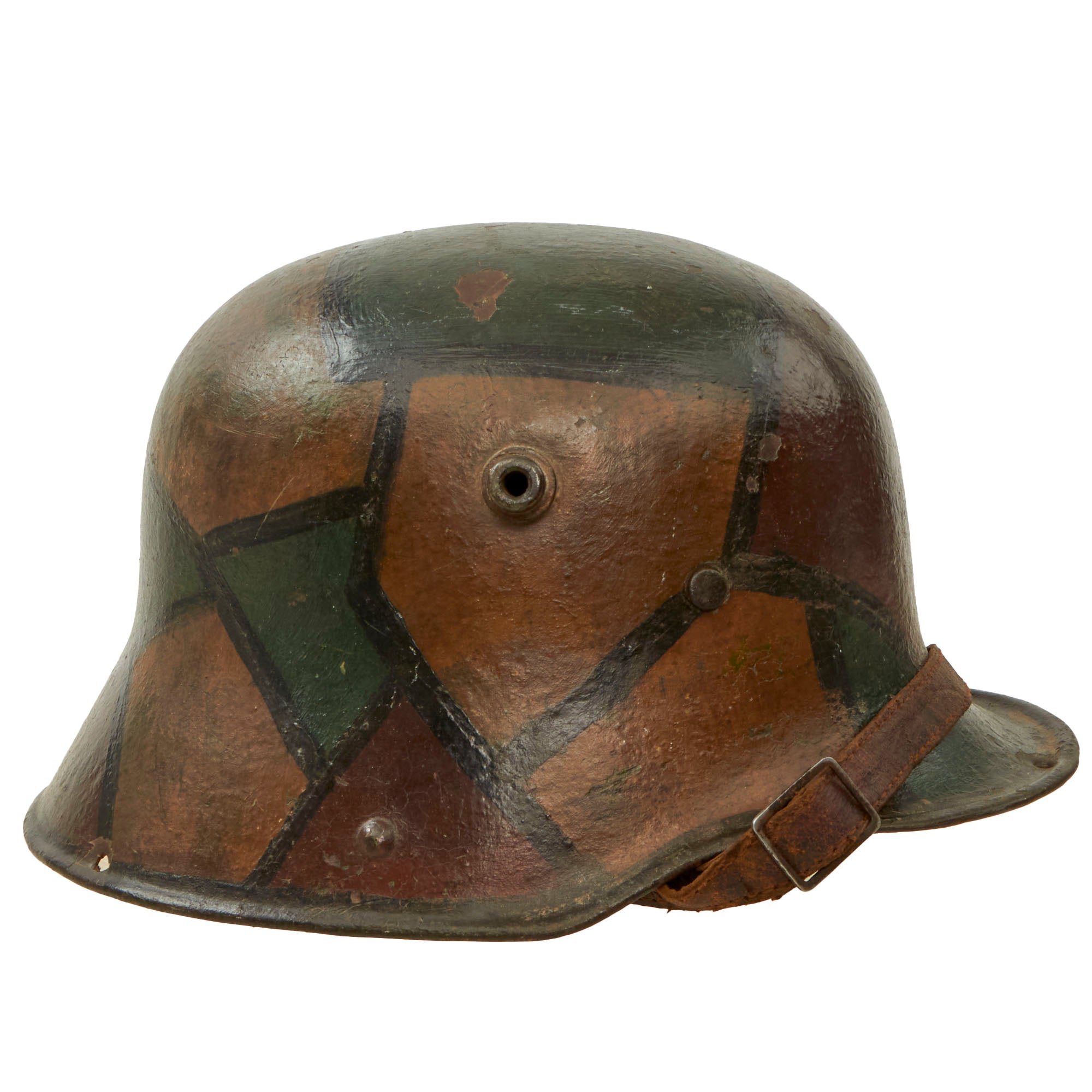 Original Imperial German WWI Panel Camouflage M16 Stahlhelm Helmet