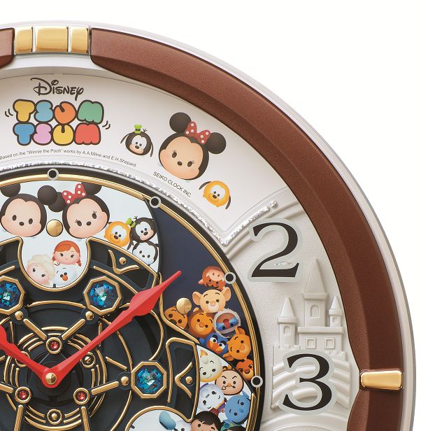 からくり時計 壁掛け時計 名入れ ディズニー ツムツム FW588B セイコー
