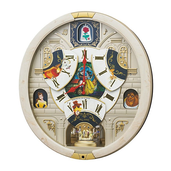 ディズニーからくり時計 壁掛け時計 名入れ 美女と野獣 FW591A