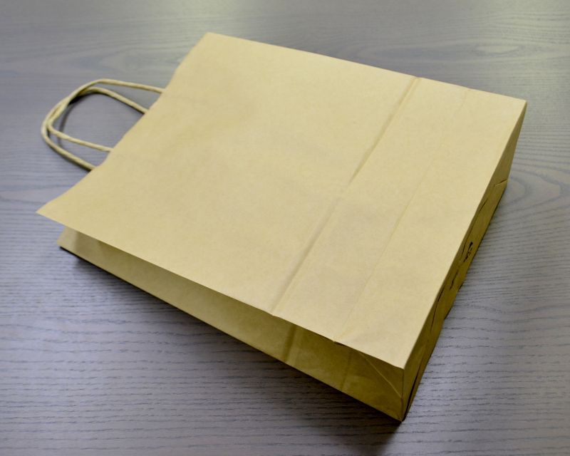 無地未晒（茶）広幅手提げ紙袋 165×85×200mmほか全8種※※代引き不可