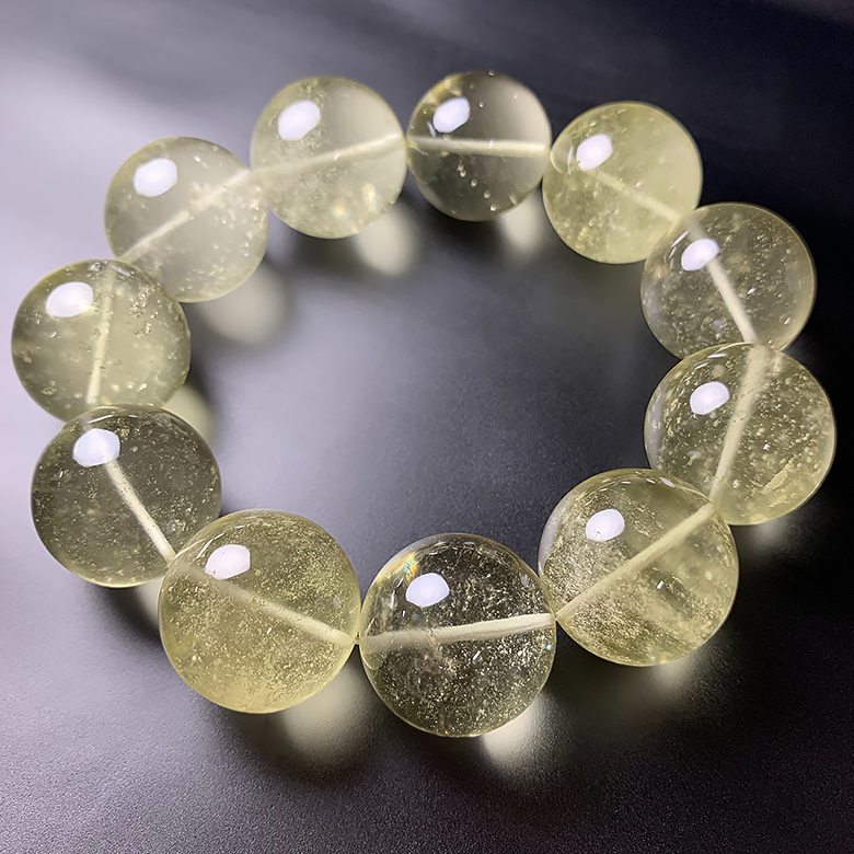 価格改定】[プレミアム]天然リビアングラスブレスレット（約24mm超大玉