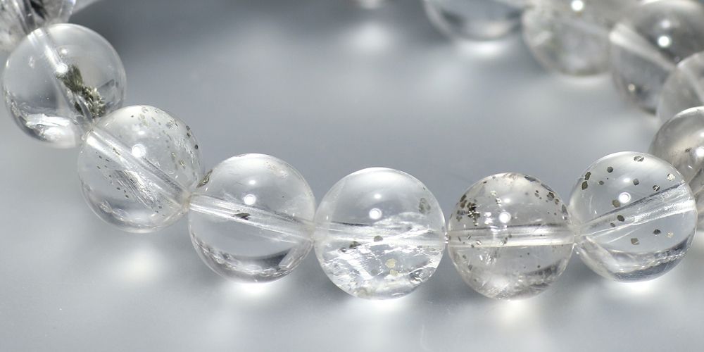 高品質]マーカサイトインクォーツブレスレット（約13.5mm玉） - 埼玉県