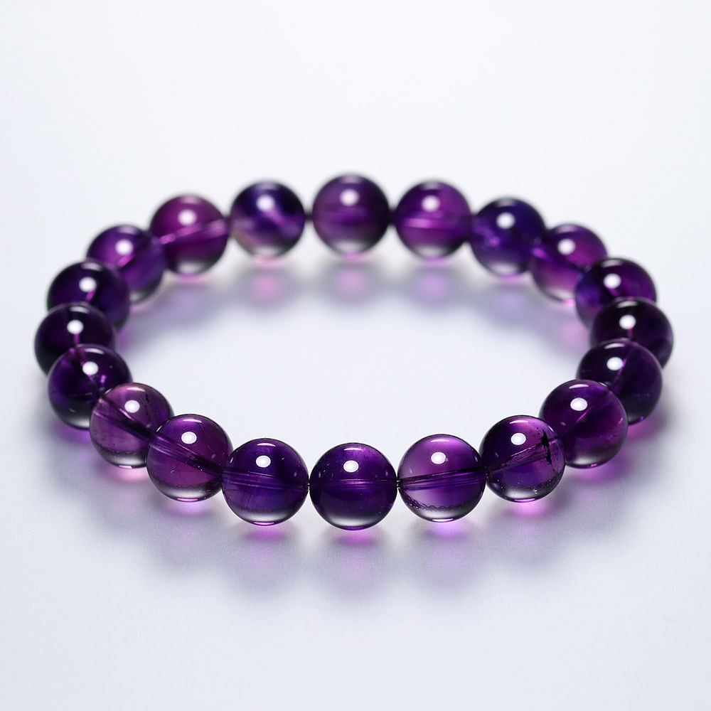 高品質]マダガスカル産アメジストエレスチャルブレスレット（約9.5mm玉