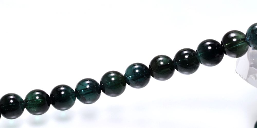 希少カラー/高品質+]ブラックブルートルマリンブレスレット（約6.5mm玉