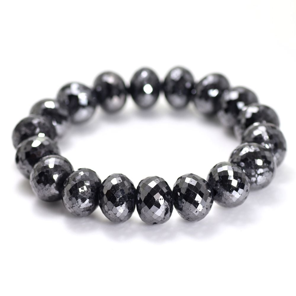 高品質++]ブラックダイヤモンドブレスレット（希少サイズ！約14.5mm