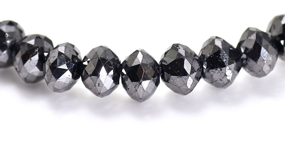 トップクォリティ]ブラックダイヤモンドブレスレット（約7-7.3mm玉