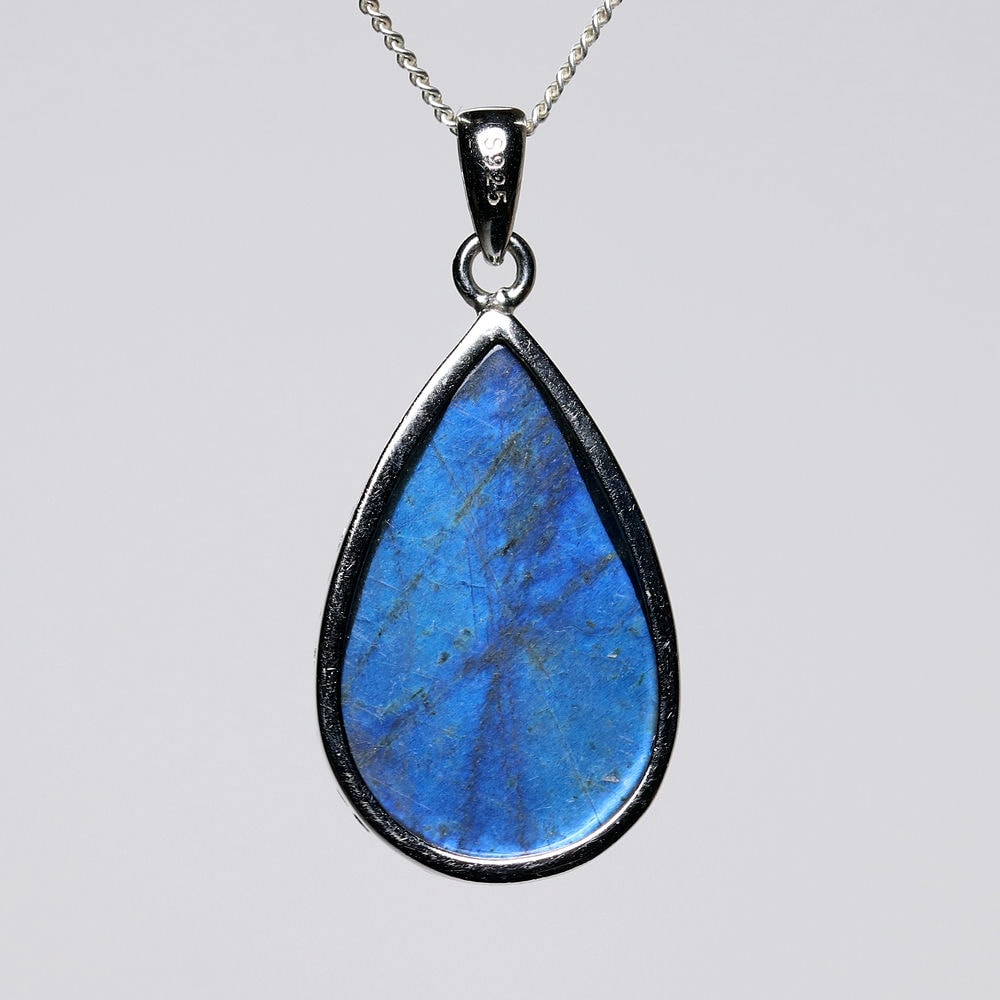 高品質]ブルーシラーラブラドライトペンダントトップ（シルバー925