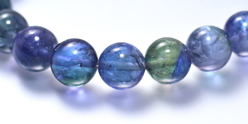 トップクォリティ]バイカラータンザナイトブレスレット（約10mm玉