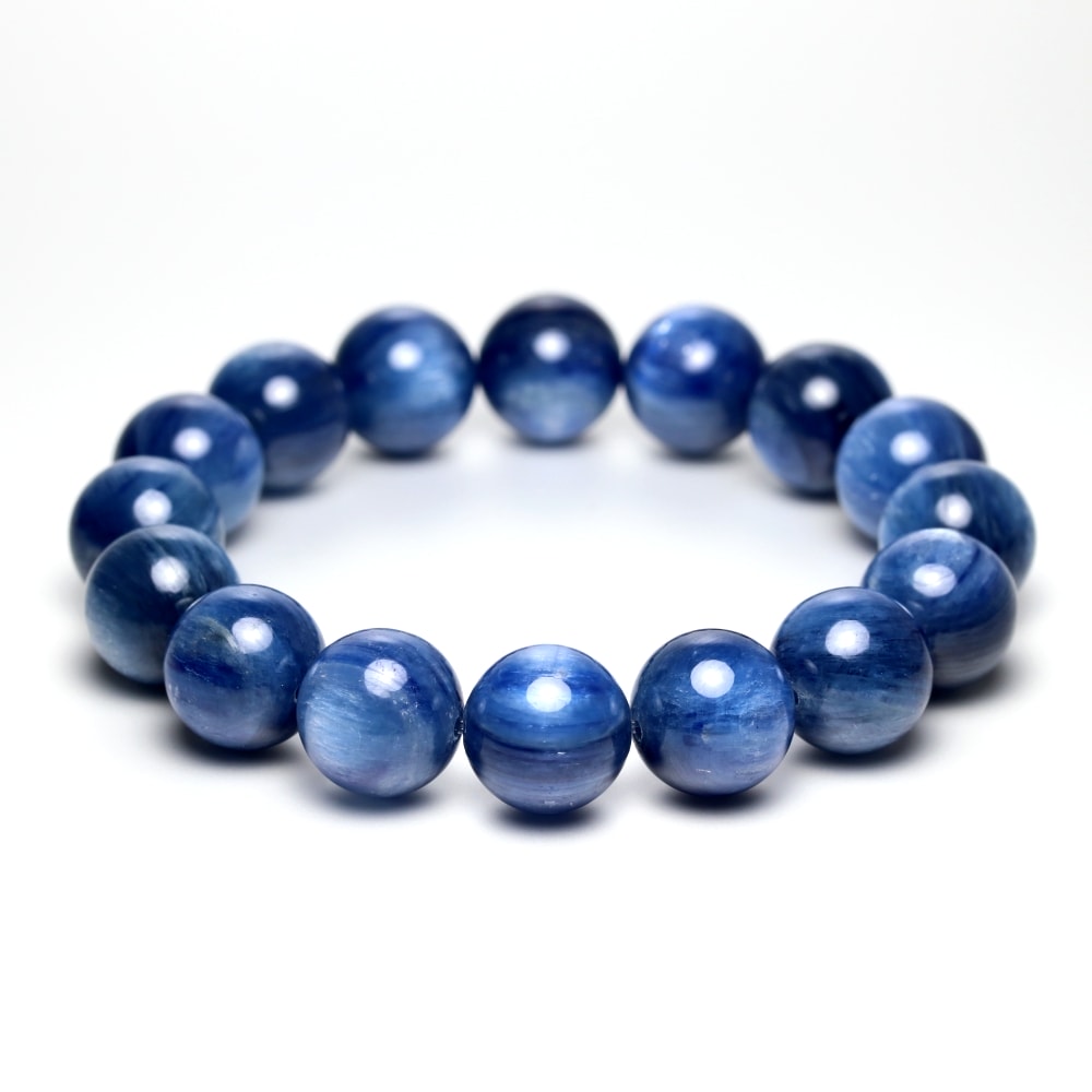 高品質++]ブラジル産カイヤナイトブレスレット（約13mm玉） - 埼玉県