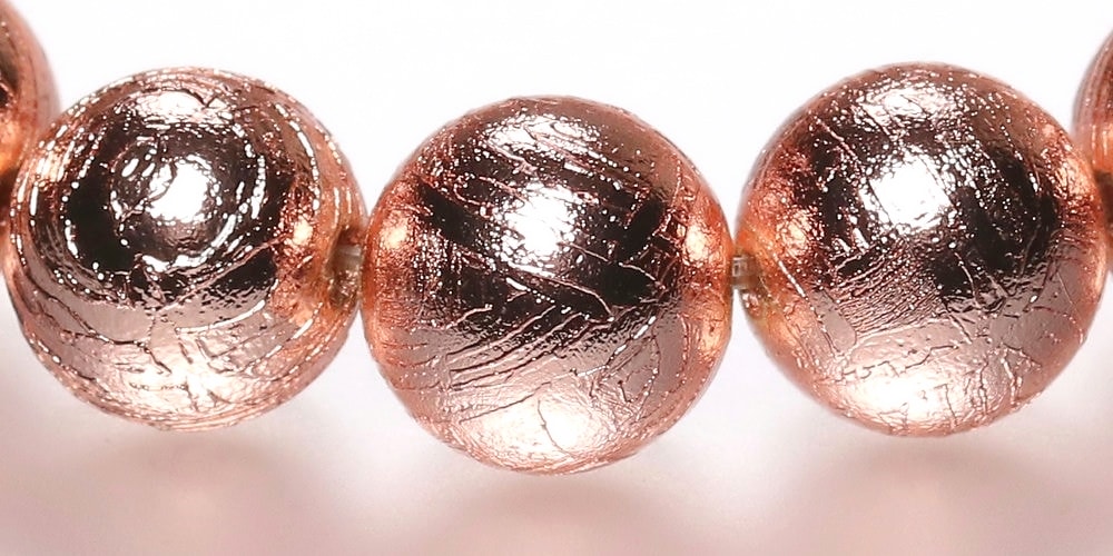 ナミビア共和国産]ギベオン隕石ブレスレット（約10mm玉/ピンクゴールド