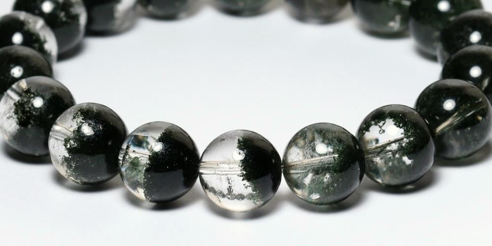 高品質++]ディープグリーンガーデンクォーツブレスレット/庭園水晶