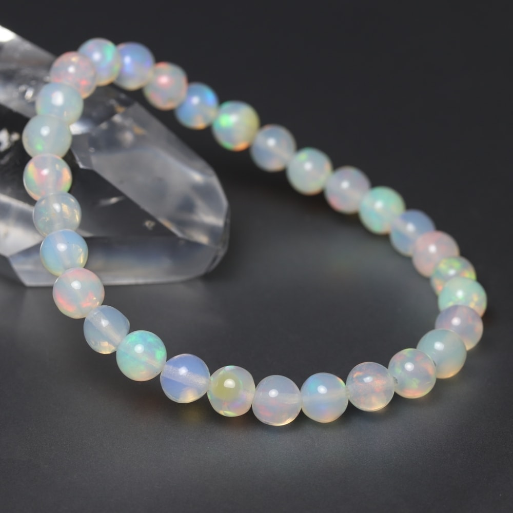 高品質]エチオピアオパールブレスレット（約6mm玉） - 埼玉県吉川市の