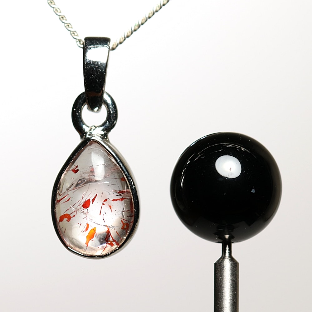 高品質]ファイヤークォーツペンダントトップ（シルバー925） - 埼玉県