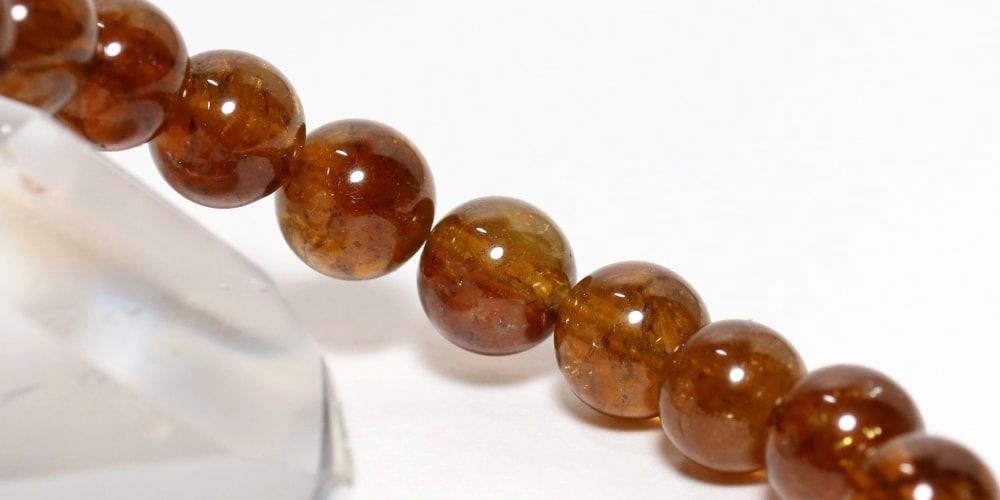 高品質]ヘソナイトガーネットブレスレット/オレンジガーネット（約7.5