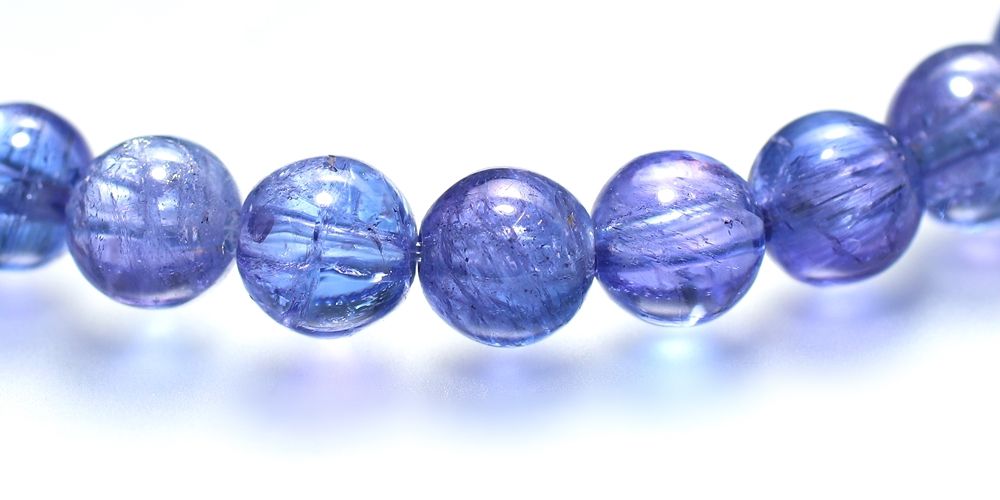 トップクォリティ]宝石質タンザナイトブレスレット（約7mm玉） - 埼玉