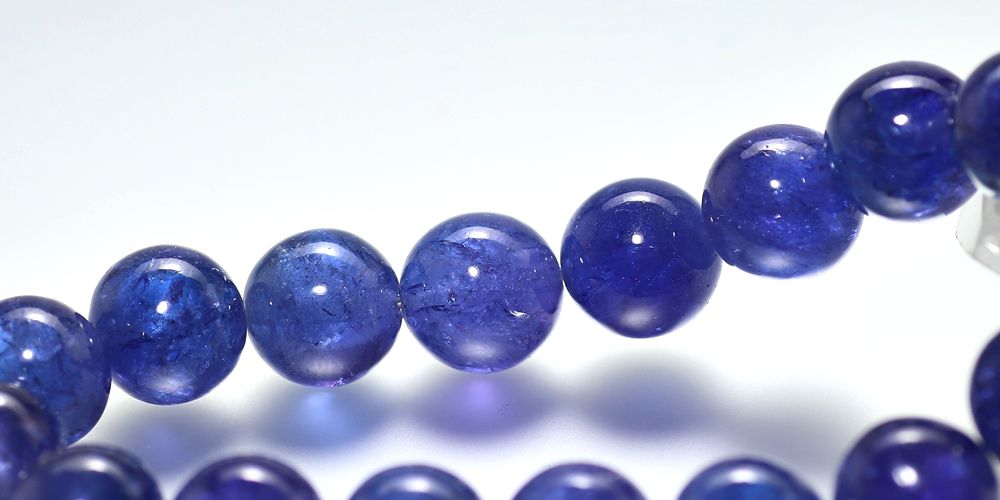トップクォリティ]宝石質タンザナイトブレスレット（約12mm玉） - 埼玉