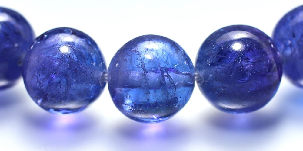 トップクォリティ]宝石質タンザナイトブレスレット（約12mm玉） - 埼玉