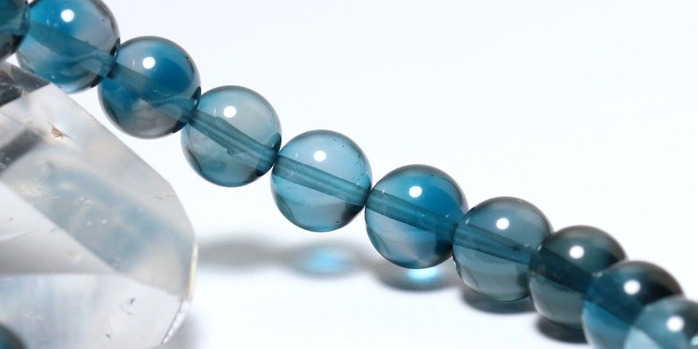 トップクォリティ]ロンドンブルートパーズブレスレット（約9mm玉